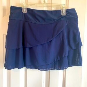 NWOT Women's Blue Layered Ruffle Swim skirt Swimsuit Bottom in Size Extr…